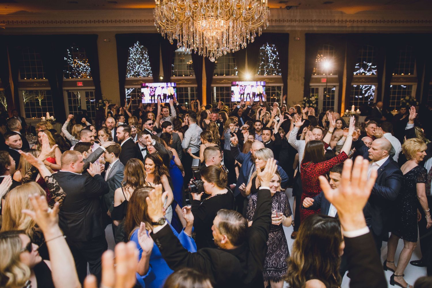 Winter ballroom with a full dancefloor