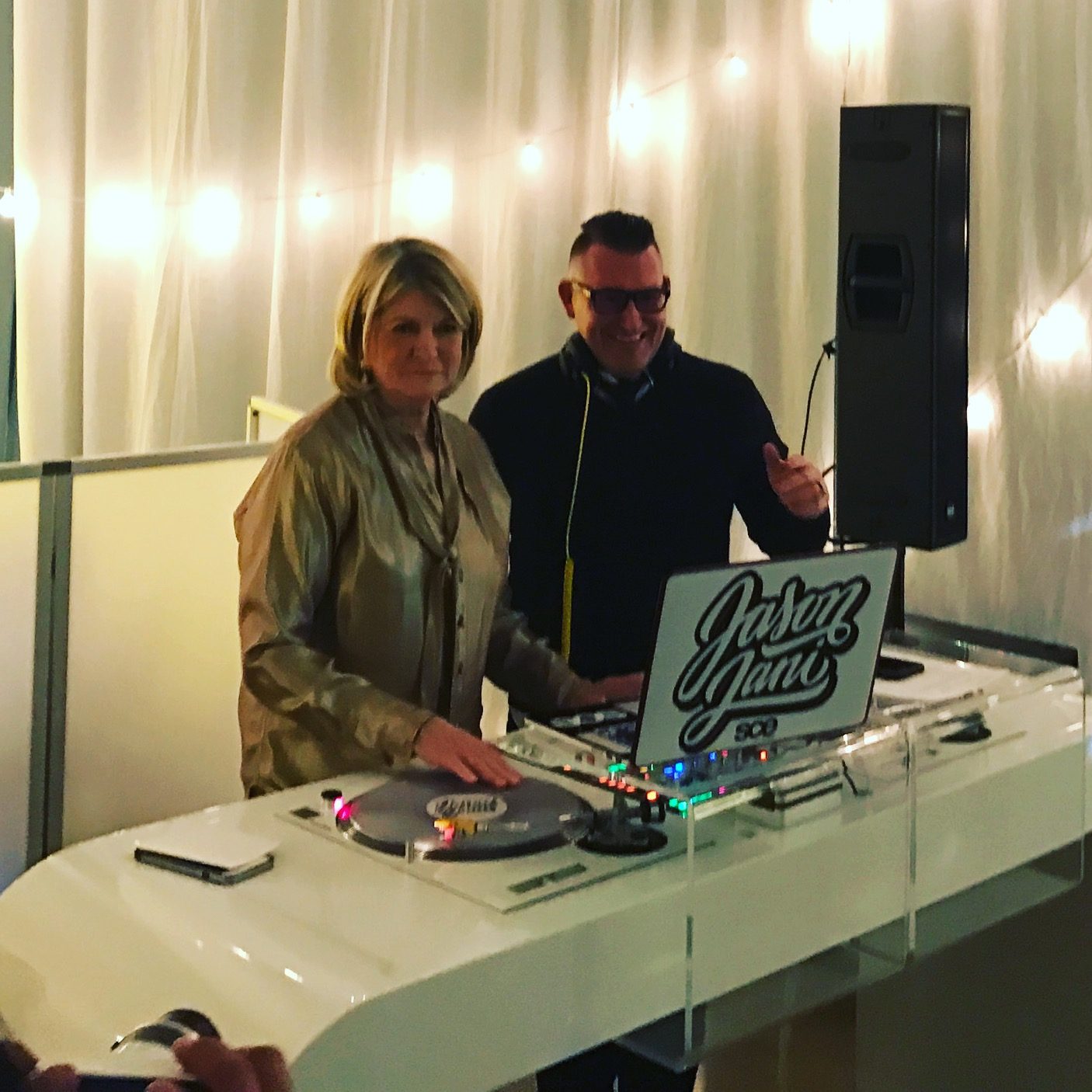 Martha Stewart behind the decks with Jason Jani